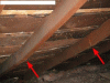 Cracked rafters in attic